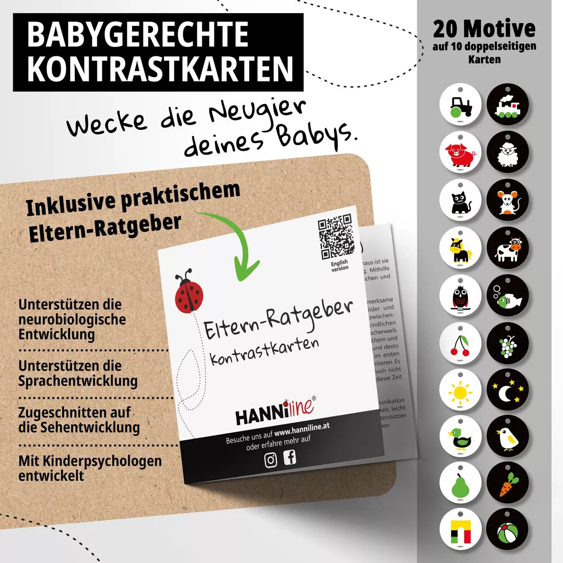 Hanniline - Kontrastkarten ab dem 3. Lebensmonat