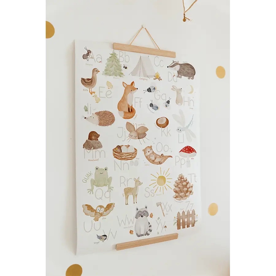 Hej Hanni - Poster für Kinder "Alphabet ABC - Wald", A3