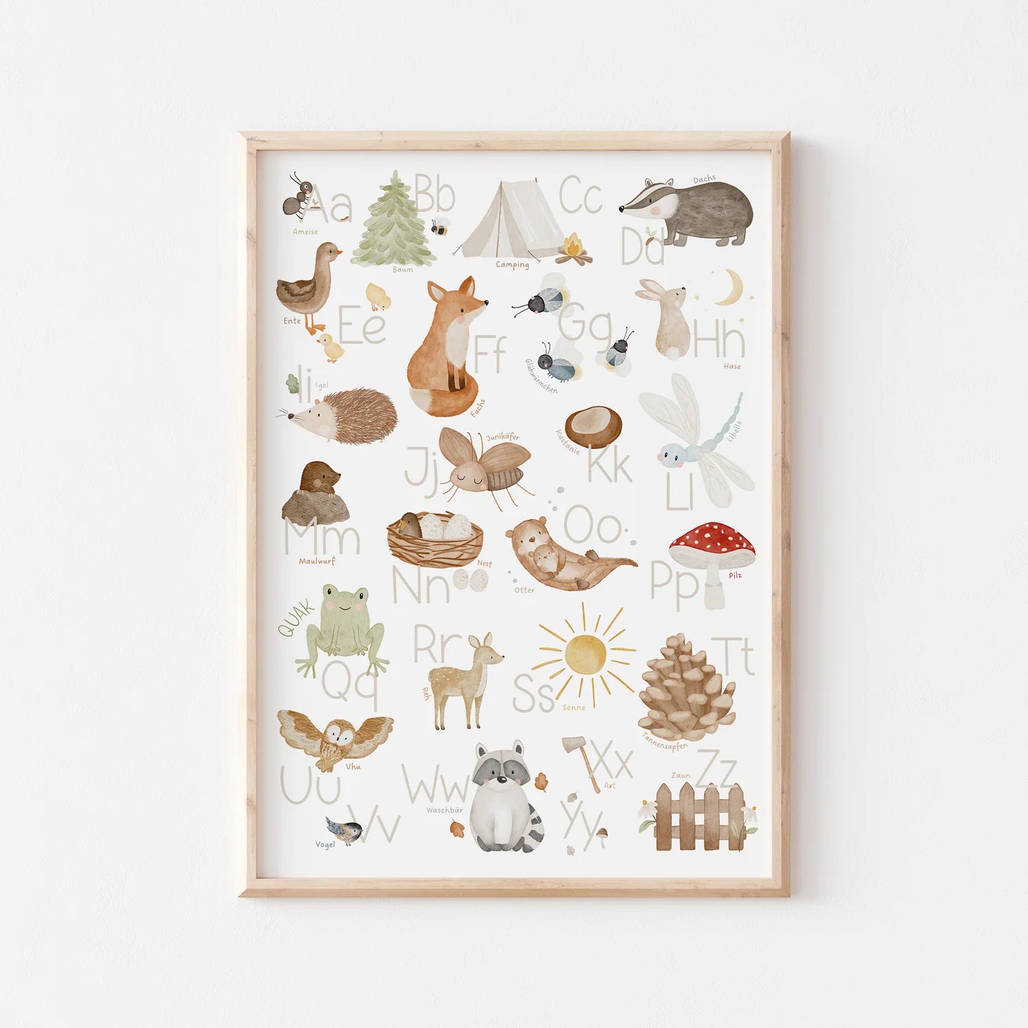 Hej Hanni - Poster für Kinder "Alphabet ABC - Wald", A3