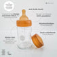 HEVEA - Babyflasche 150 ml, 2er Pack, 100% Glas und Naturkautschuk 