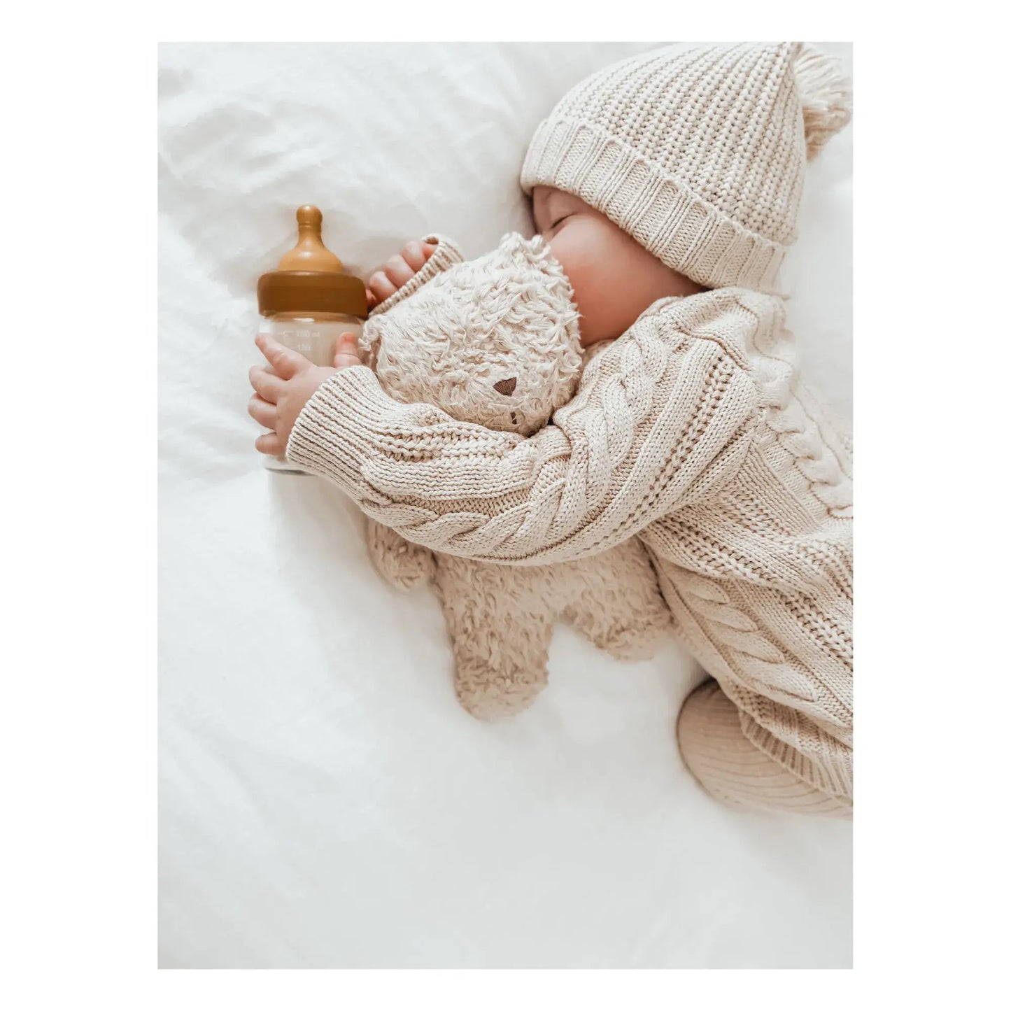 HEVEA - Babyflasche 150 ml, 2er Pack, 100% Glas und Naturkautschuk 