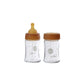 HEVEA - Babyflasche 150 ml, 2er Pack, 100% Glas und Naturkautschuk 