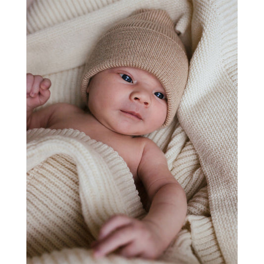 HVID - Mütze "Beanie Newborn Fonzie Sand" für neugeborene Kinder