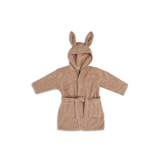 Jollein - Frottee-Bademantel "Hase" aus 100% Baumwolle, Braun