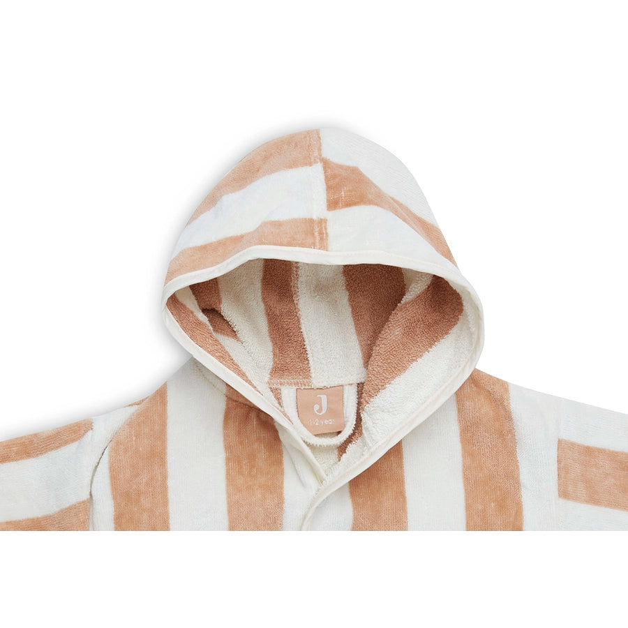 Jollein - Kinder Bademantel aus 100% Bio-Baumwolle Frottee, gestreift