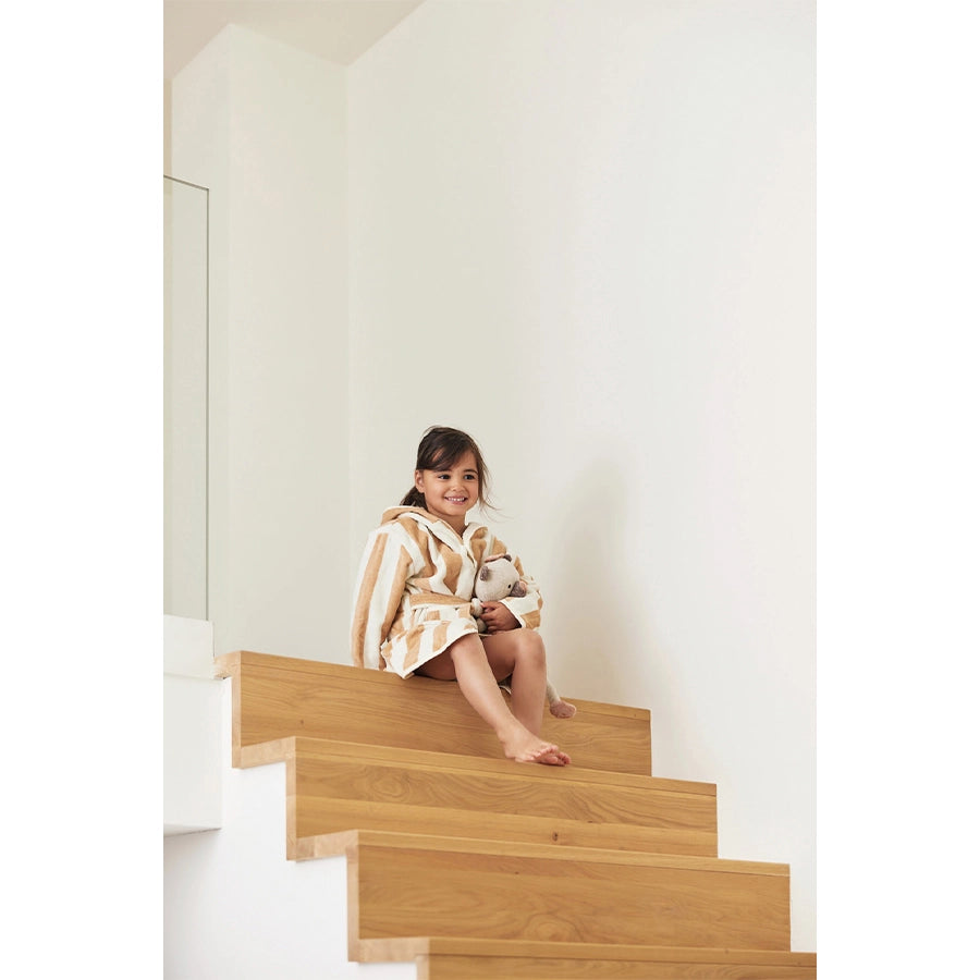 Jollein - Kinder Bademantel aus 100% Bio-Baumwolle Frottee, gestreift