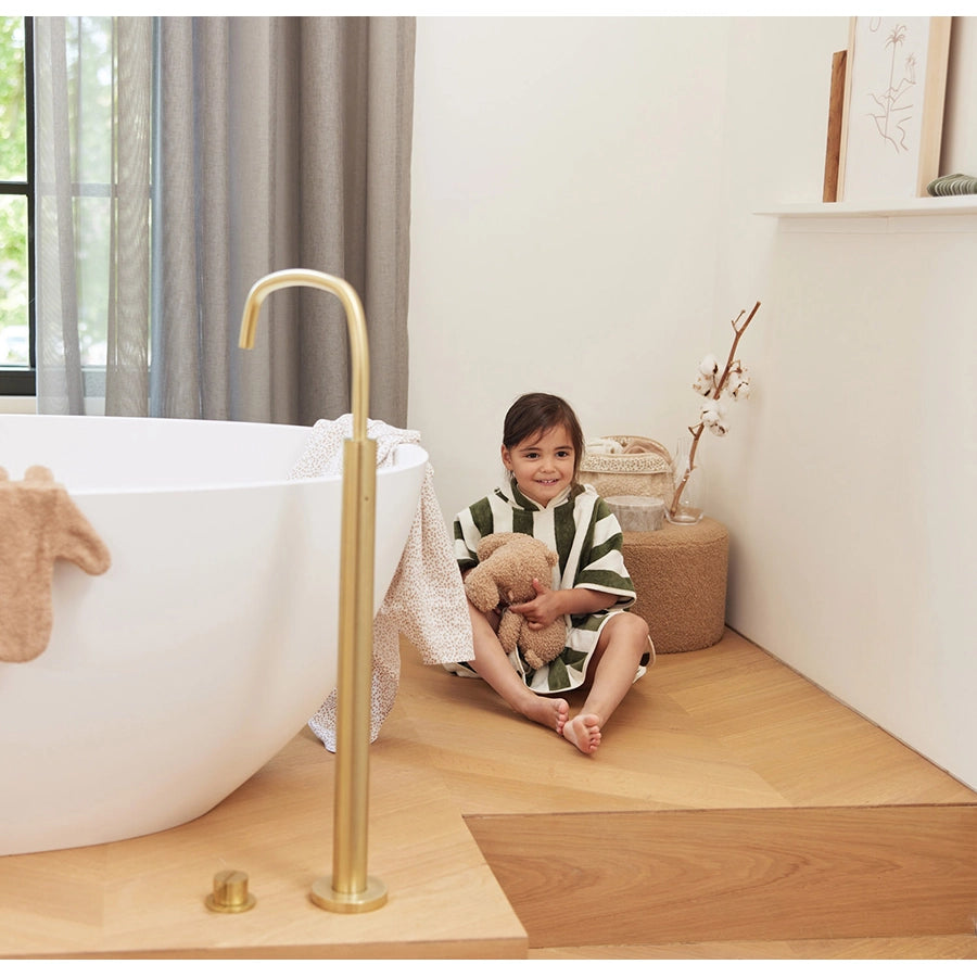 Jollein - Badeponcho aus Bio-Baumwolle Frottee gestreift, 1–4 Jahre