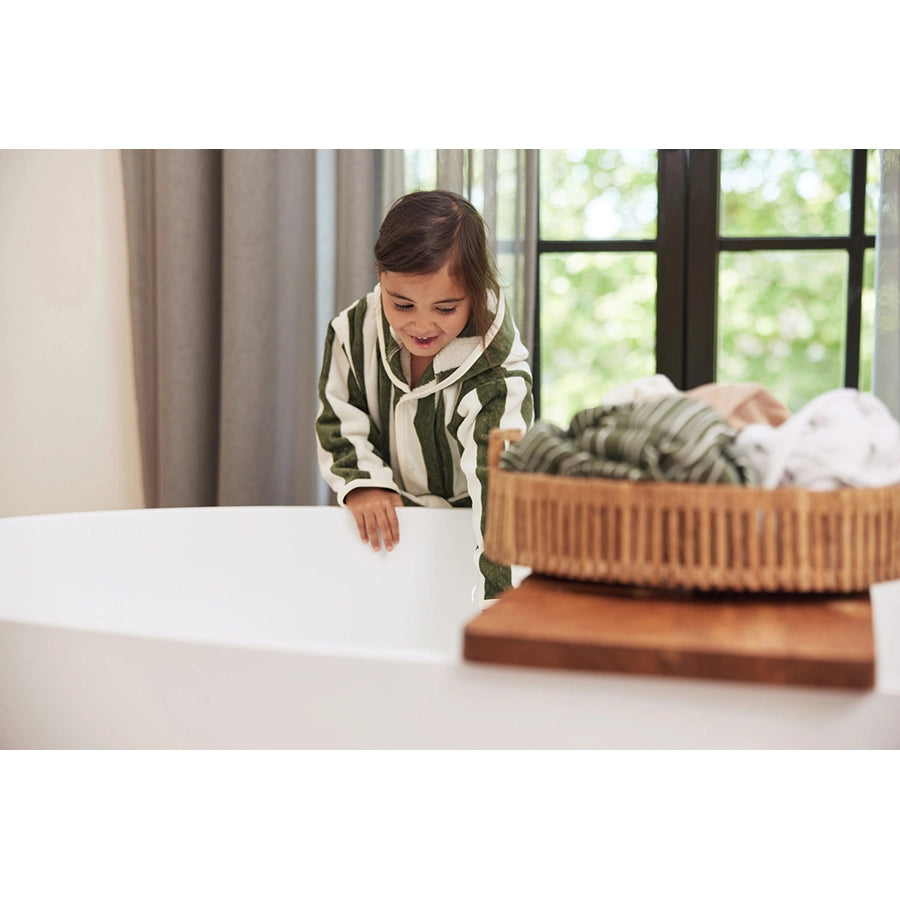 Jollein - Kinder Bademantel aus 100% Bio-Baumwolle Frottee, gestreift