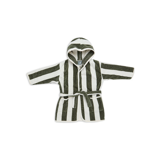 Jollein - Kinder Bademantel aus 100% Bio-Baumwolle Frottee, gestreift