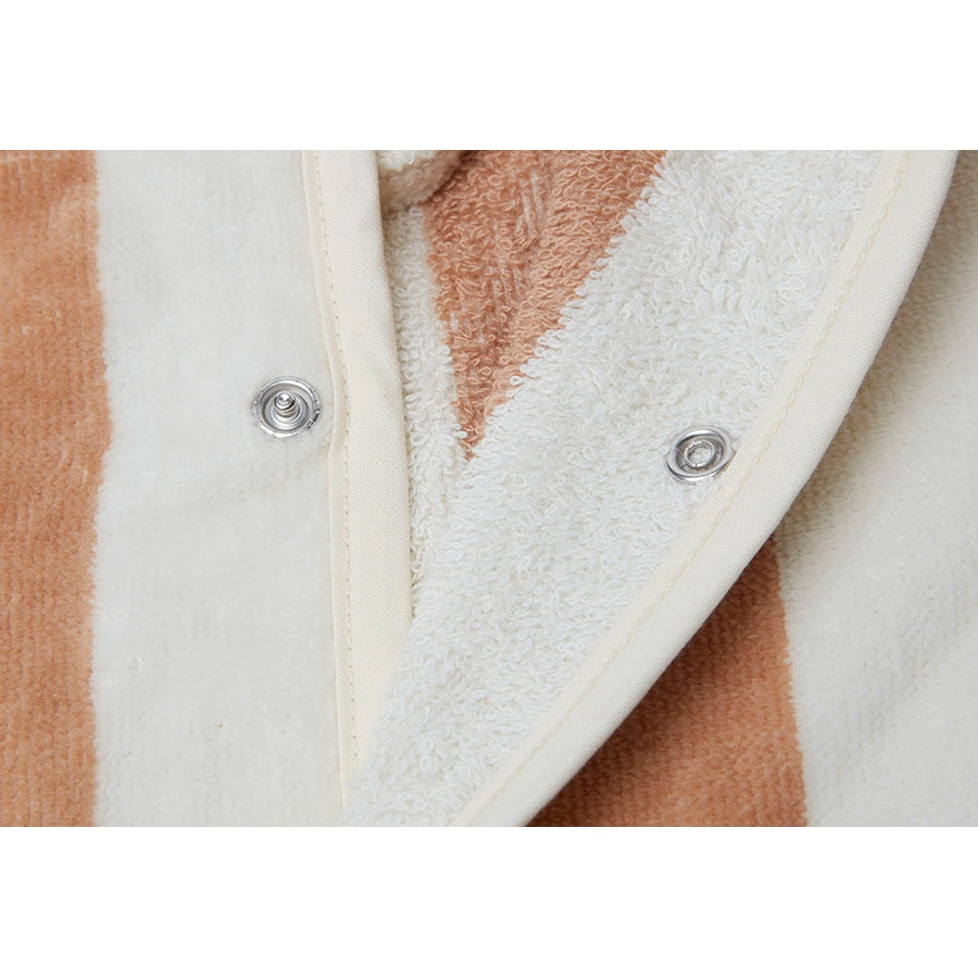 Jollein - Kinder Bademantel aus 100% Bio-Baumwolle Frottee, gestreift