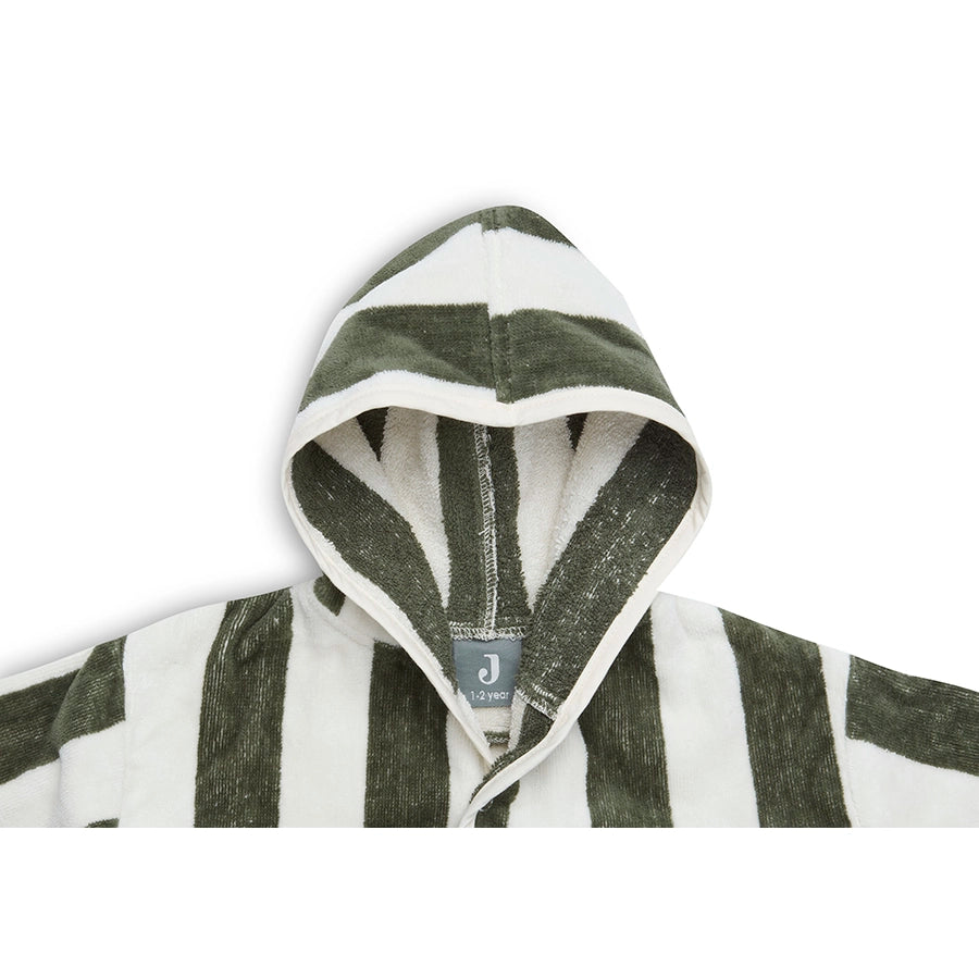 Jollein - Kinder Bademantel aus 100% Bio-Baumwolle Frottee, gestreift