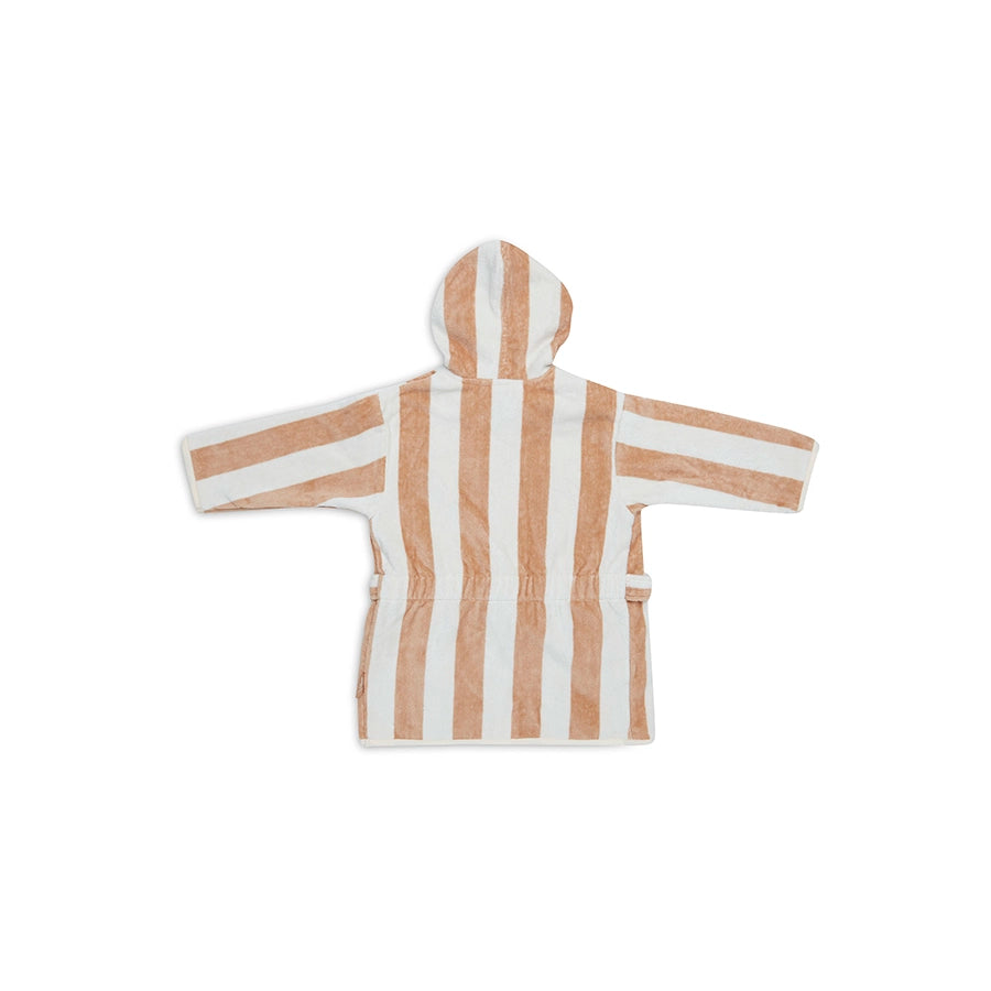 Jollein - Kinder Bademantel aus 100% Bio-Baumwolle Frottee, gestreift