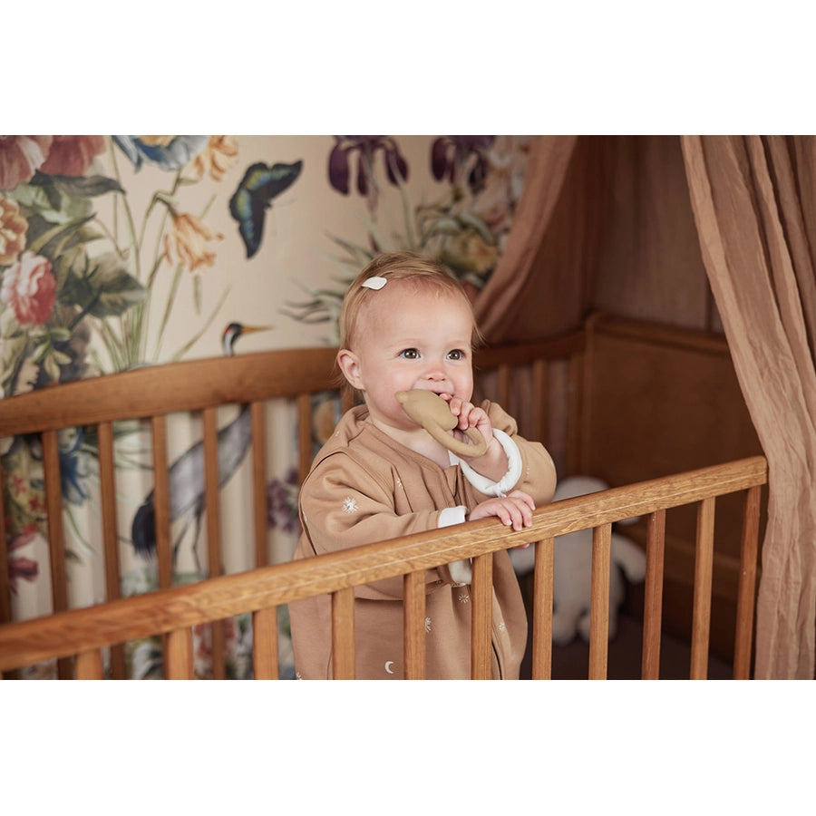 Jollein Beißring Teddy Bär – natürlicher Greifling aus Kautschuk Braun