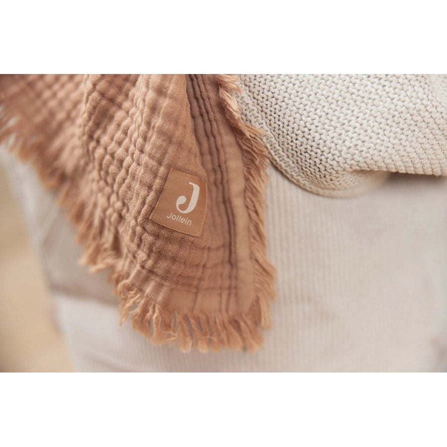 Jollein – Musselin Decke für Kinderbett Bio-Baumwolle GOTS, 120x120 cm