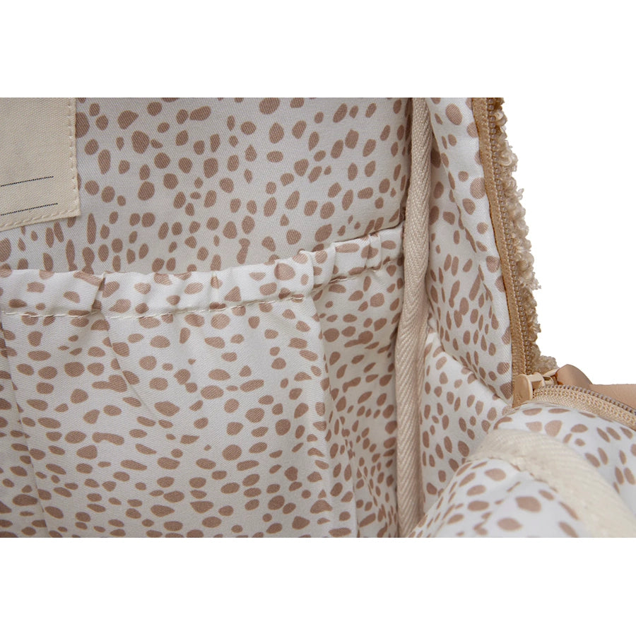 Jollein – Wickeltasche Rucksack "Bouclé Mom Bag", Braun 38x30x13 cm