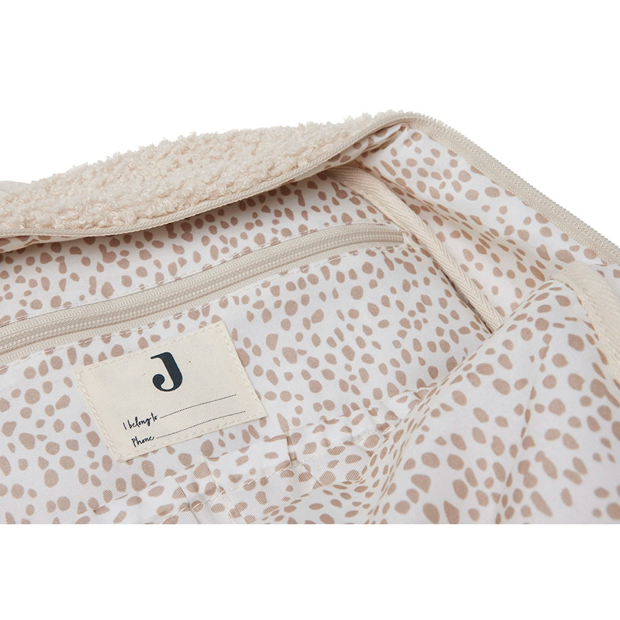 Jollein – Wickeltasche Rucksack "Bouclé Mom Bag", Beige 38x30x13 cm