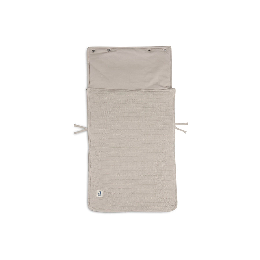 Jollein - Baby Fußsack Pure Knit Beige, aus 100% Bio-Baumwolle