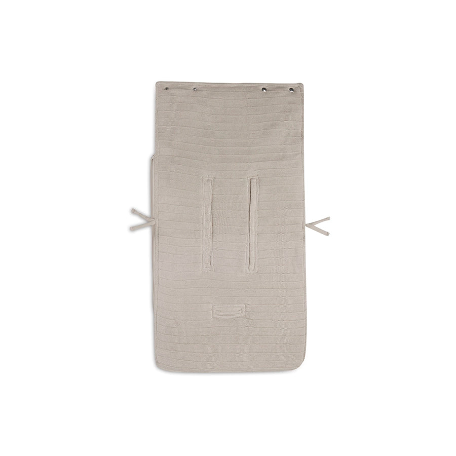 Jollein - Baby Fußsack Pure Knit Beige, aus 100% Bio-Baumwolle