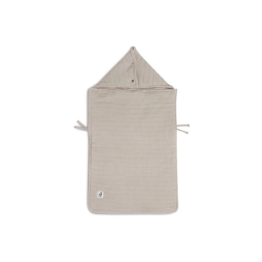 Jollein - Baby Fußsack Pure Knit Beige, aus 100% Bio-Baumwolle