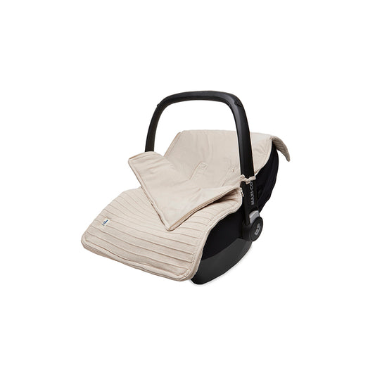 Jollein - Baby Fußsack Pure Knit Beige, aus 100% Bio-Baumwolle