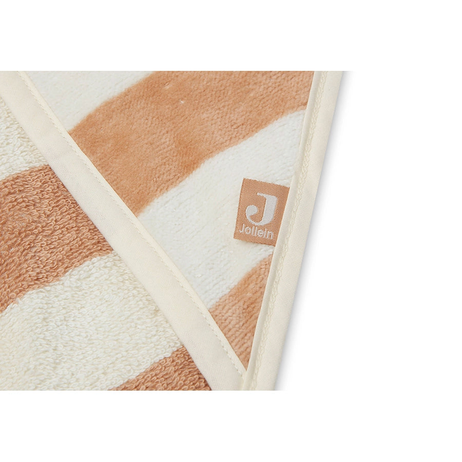 Jollein – Kapuzenhandtuch Stripe, aus Bio-Baumwolle gestreift 75x75 cm
