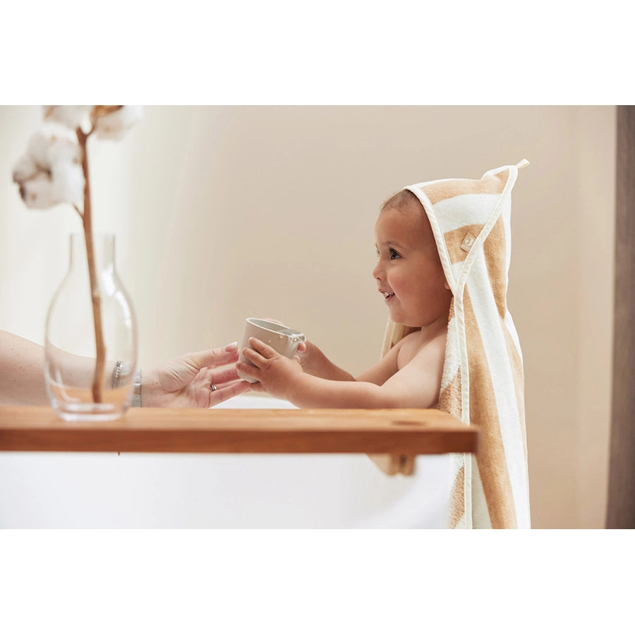 Jollein – Kapuzenhandtuch Stripe, aus Bio-Baumwolle gestreift 75x75 cm