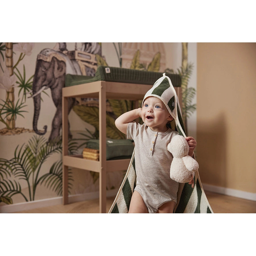 Jollein – Kapuzenhandtuch Stripe, aus Bio-Baumwolle gestreift 75x75 cm