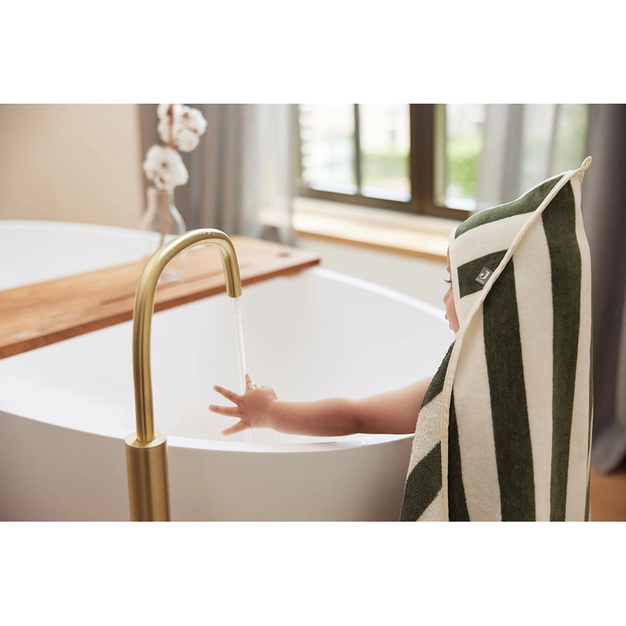 Jollein – Kapuzenhandtuch Stripe, aus Bio-Baumwolle gestreift 75x75 cm