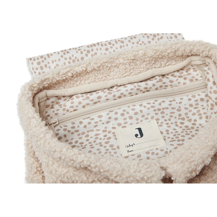 Jollein – Kinder Rucksack "Bouclé Beige", 29 x 23 x 12 cm
