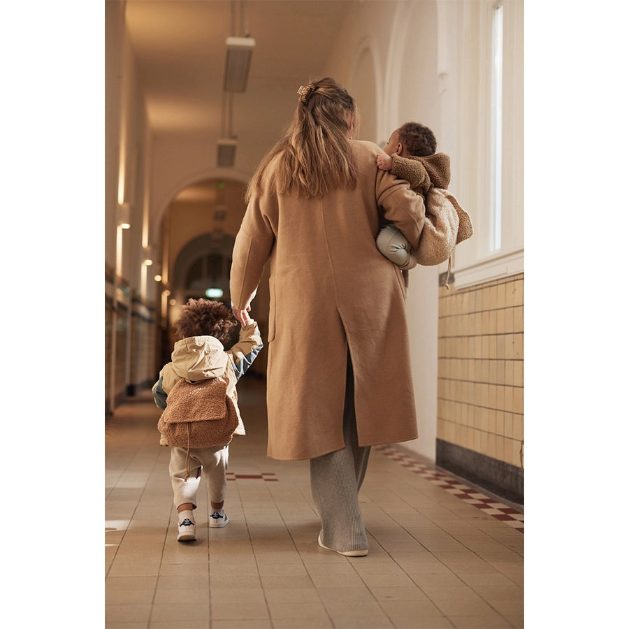 Jollein – Kinder Rucksack "Bouclé Braun", 29 x 23 x 12 cm