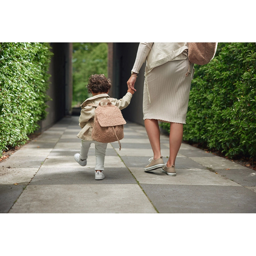 Jollein – Kinder Rucksack "Bouclé Braun", 29 x 23 x 12 cm