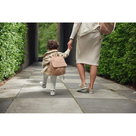 Jollein – Kinder Rucksack "Bouclé Braun", 29 x 23 x 12 cm