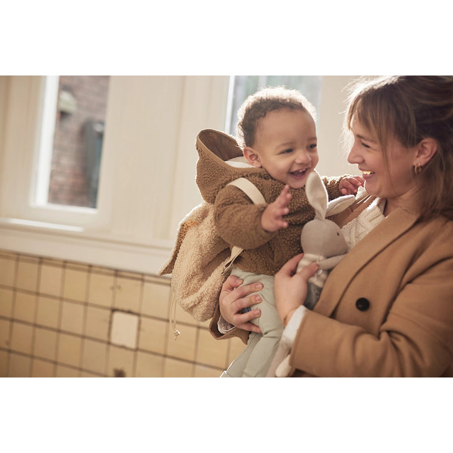 Jollein – Kinder Rucksack "Bouclé Beige", 29 x 23 x 12 cm