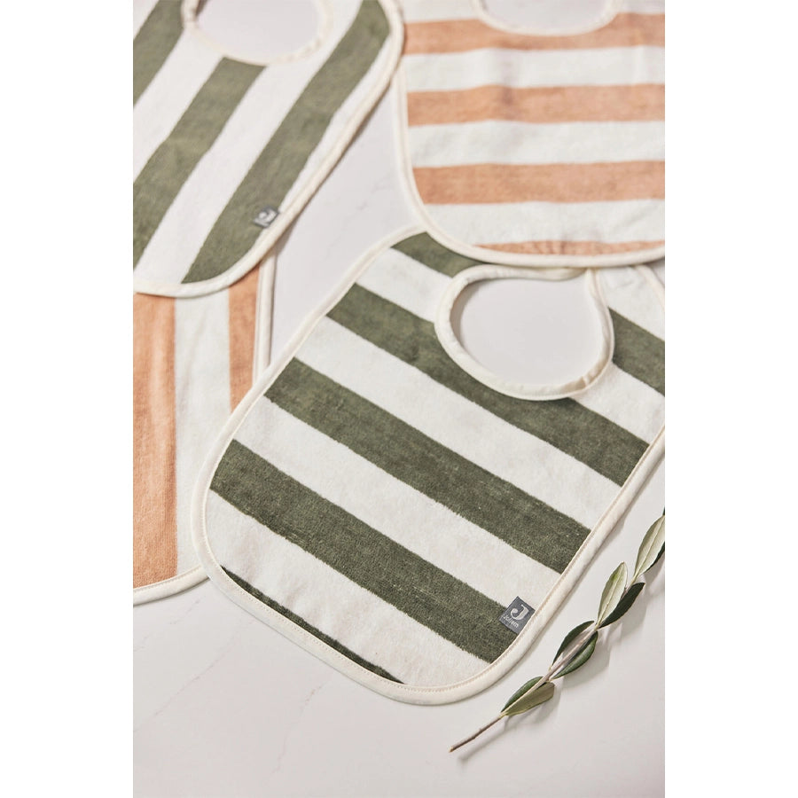 Jollein – Lätzchen Set Bio-Baumwolle Frottee GOTS, gestreift, 2er Pack