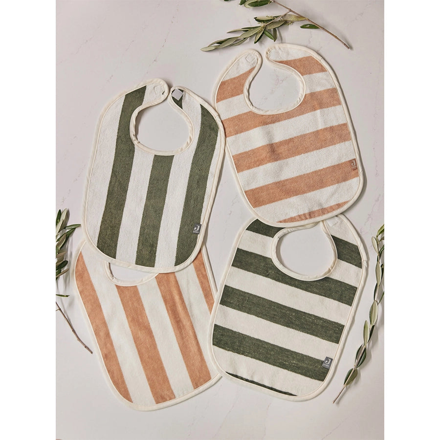 Jollein – Lätzchen Set Bio-Baumwolle Frottee GOTS, gestreift, 2er Pack