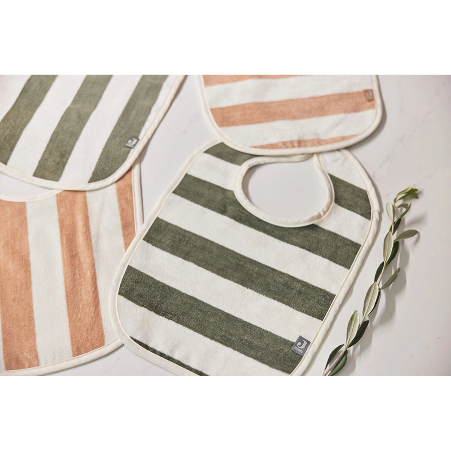 Jollein – Lätzchen Set Bio-Baumwolle Frottee GOTS, gestreift, 2er Pack