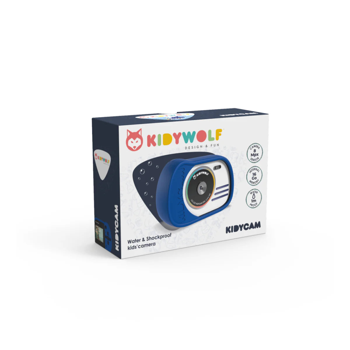 KIDYWOLF Kidycam – wasserdichte Kinderkamera blau, 8 MP, Video 1080p