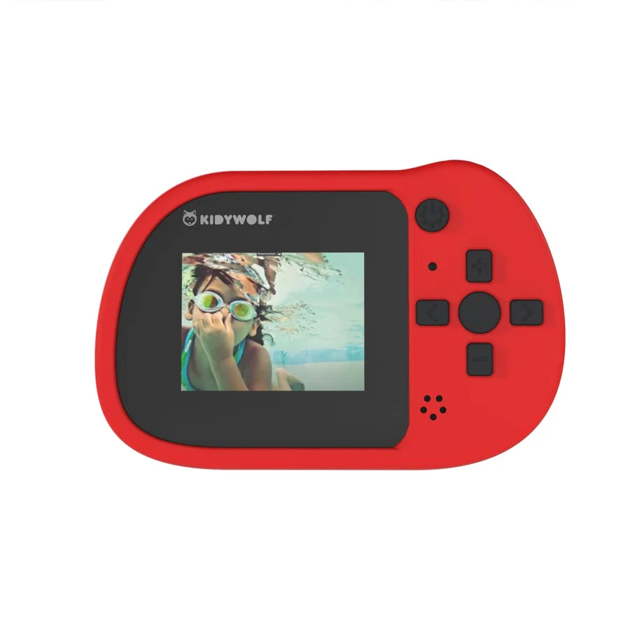 KIDYWOLF Kidycam – Wasserdichte Kinderkamera rot, 8 MP, Video 1080p