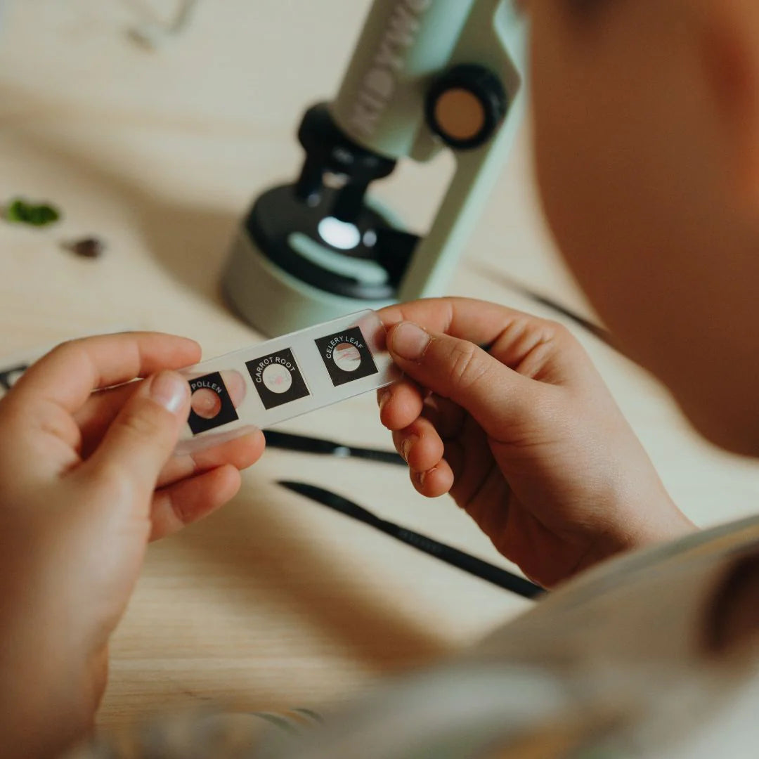 KIDYWOLF Kidymicroscope – Kinder Mikroskop mit 3 Zoomstufen & Licht