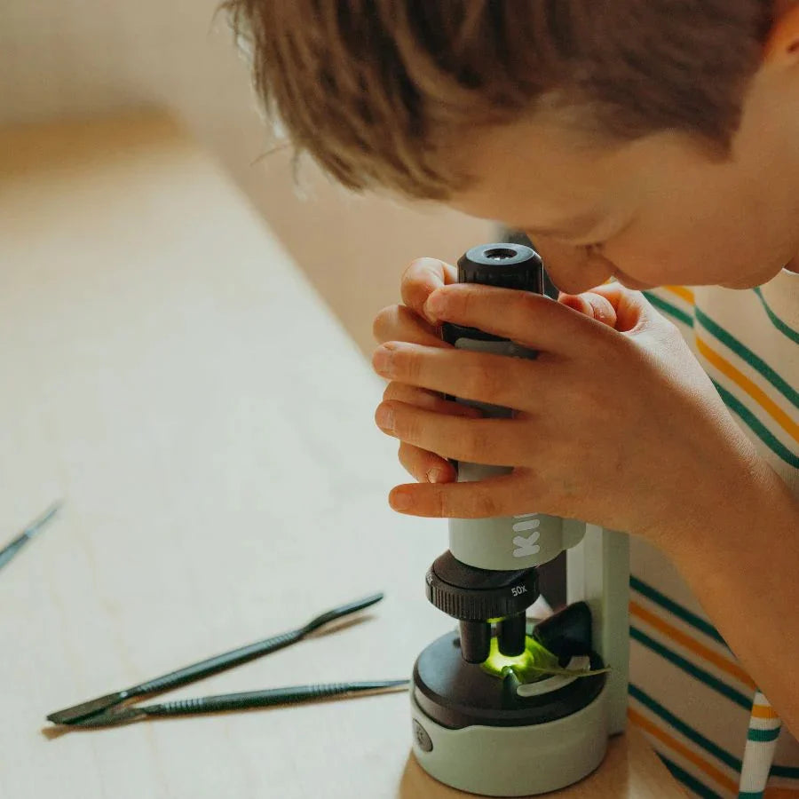 KIDYWOLF Kidymicroscope – Kinder Mikroskop mit 3 Zoomstufen & Licht
