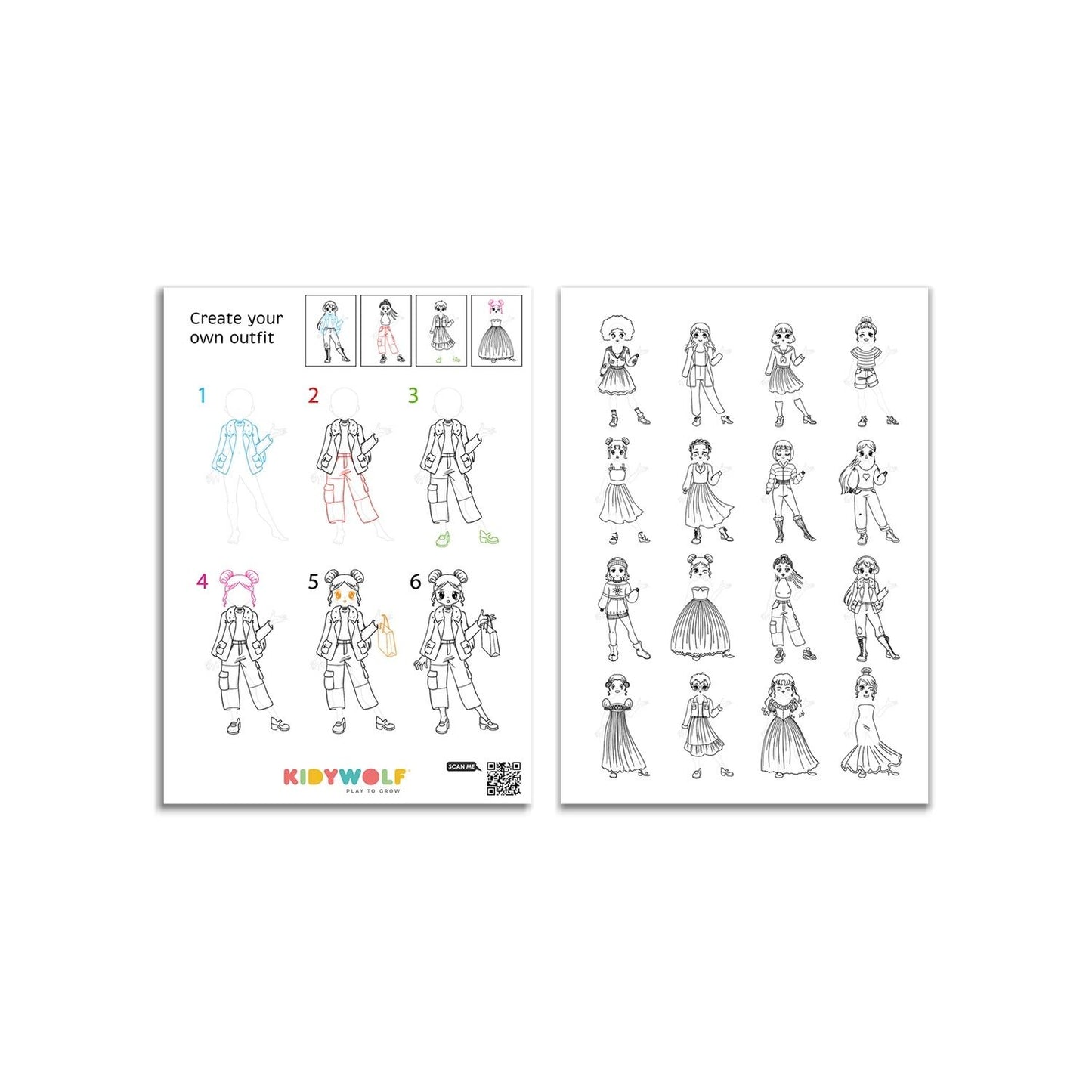 KIDYWOLF - Kidydraw Pro Fashion – LED Leuchttafel & Maltafel 2-in-1