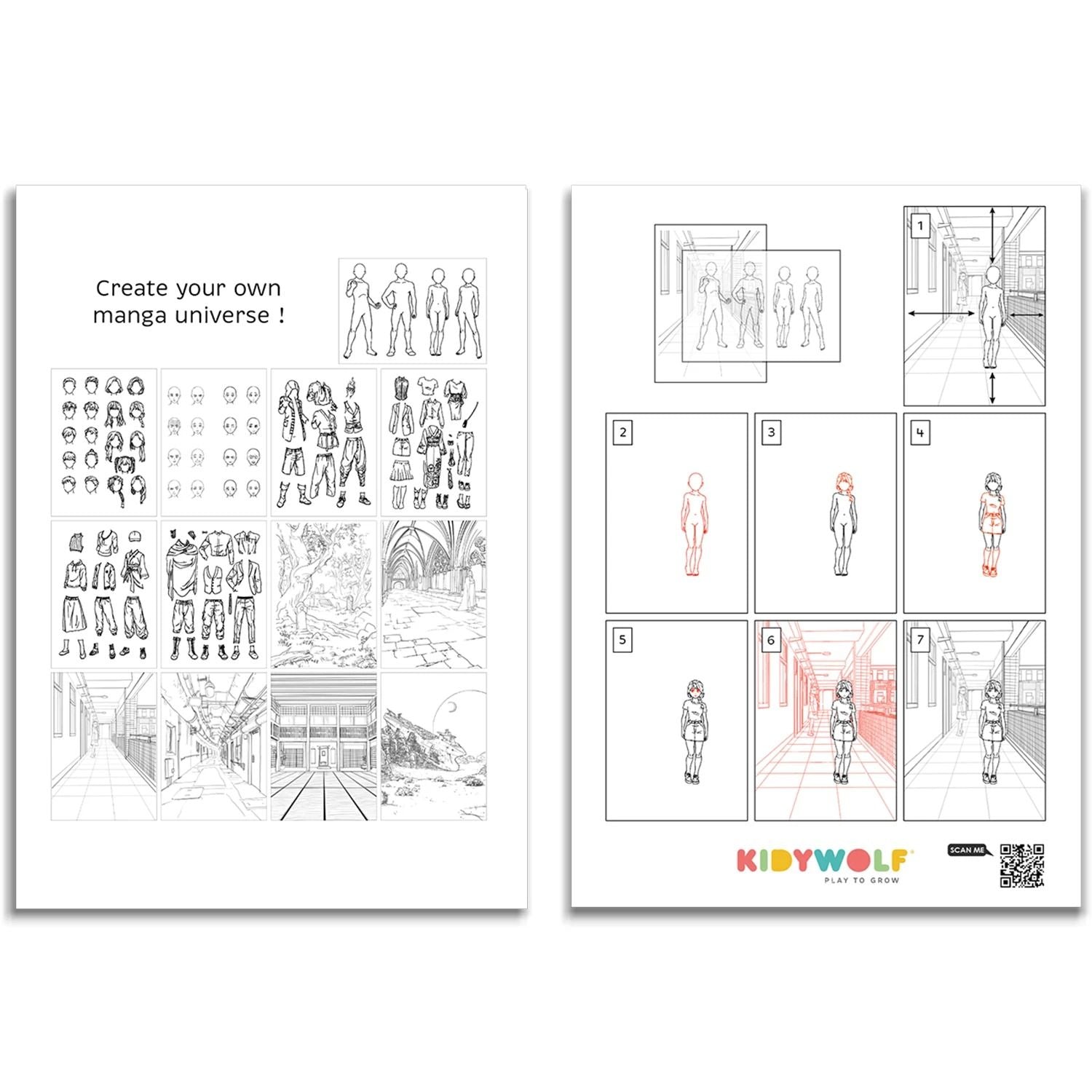 KIDYWOLF Kidydraw Pro Manga – LED Leuchttafel & Maltafel 2-in-1, blau
