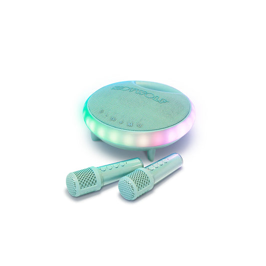 KIDYWOLF Kinder Karaoke Lautsprecher „KIDYKARAOKE“, LED, 2 Mikrofone