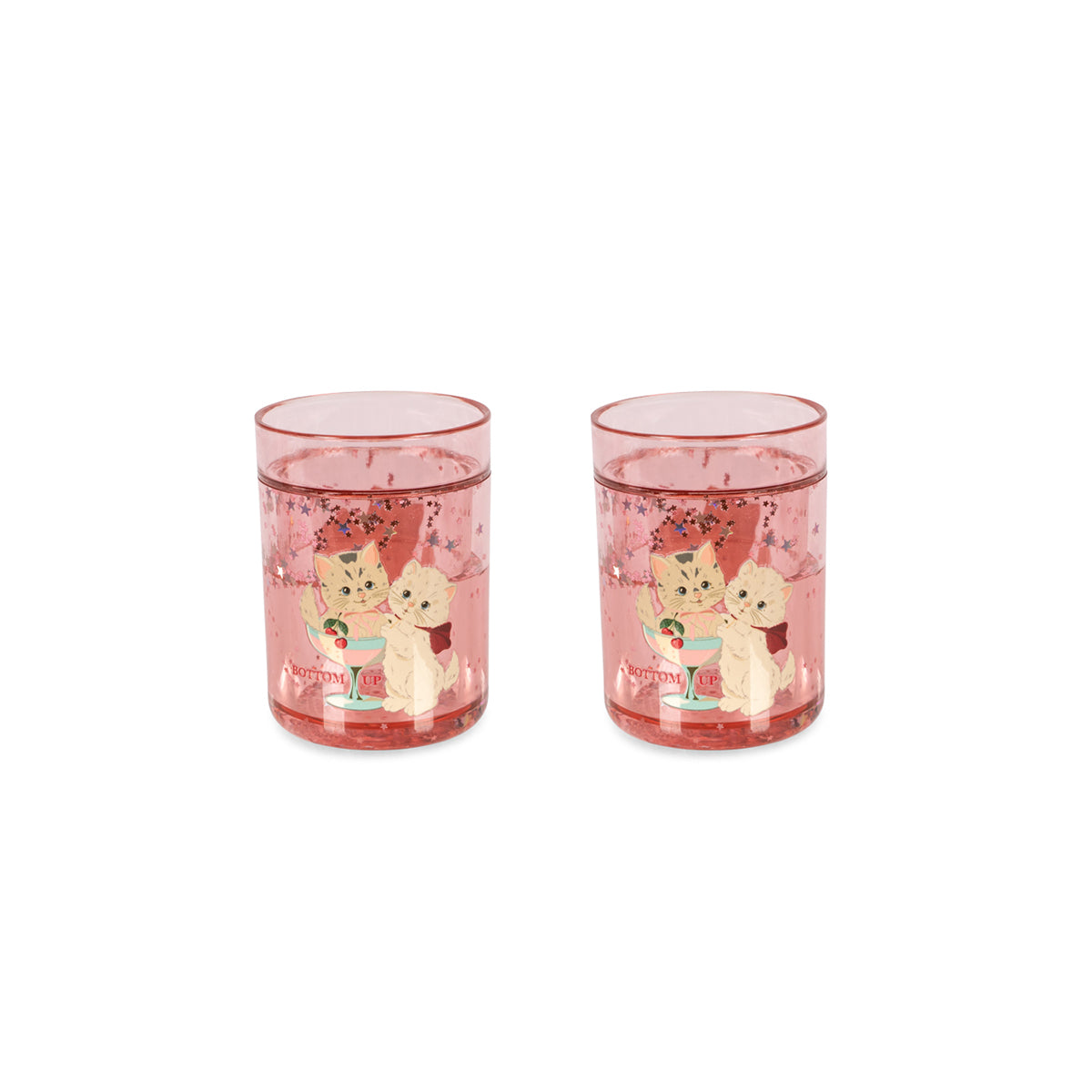 Konges Slojd - Glitzerbecher "Rose Cat", 2er Set