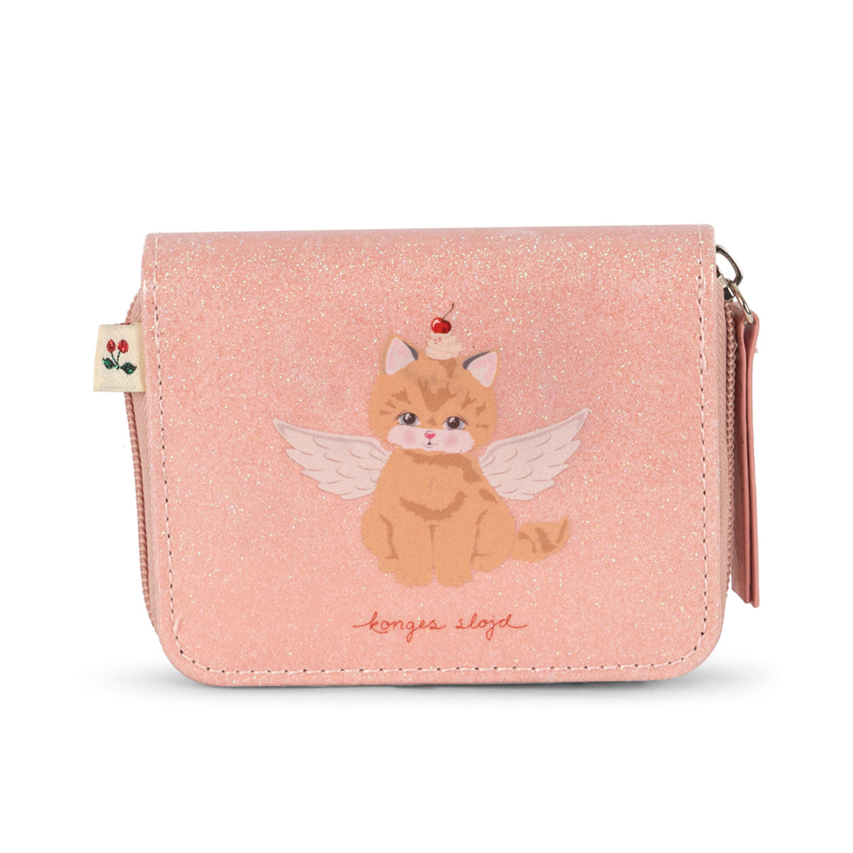 Konges Slojd – Geldbörse „Cat Cerise Glitter Pink“ für Kinder