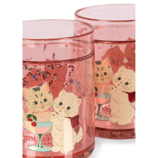 Konges Slojd - Glitzerbecher "Rose Cat", 2er Set