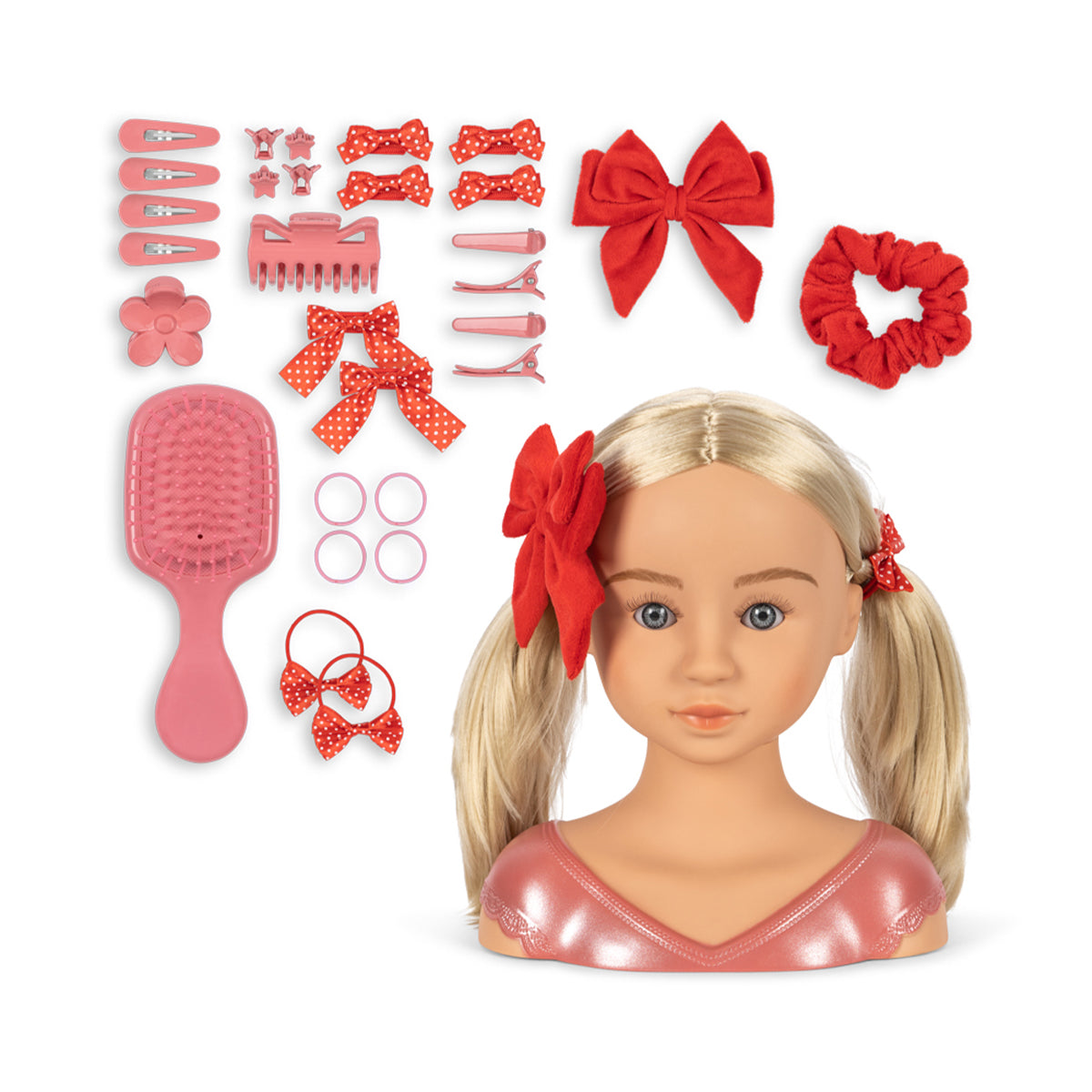 Konges Slojd - Frisierkopf / Frisierpuppe / Puppenbüste mit Haarschmuck