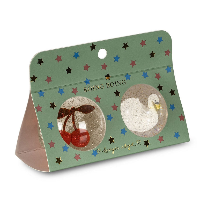 Konges Sløjd - Flummi Ball Cherry / Swan, 2er Set