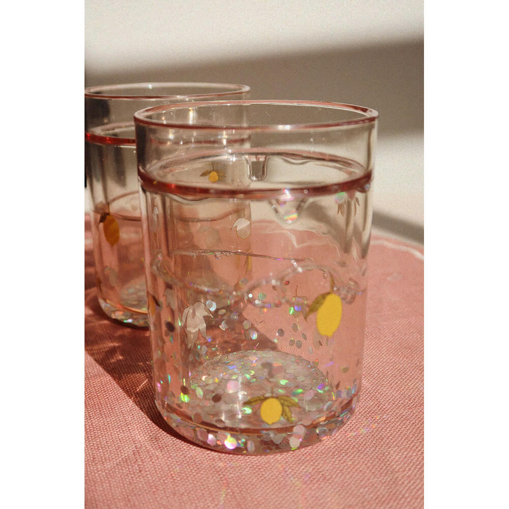 Konges Slojd - Glitzerbecher "Lemon", 2er Set