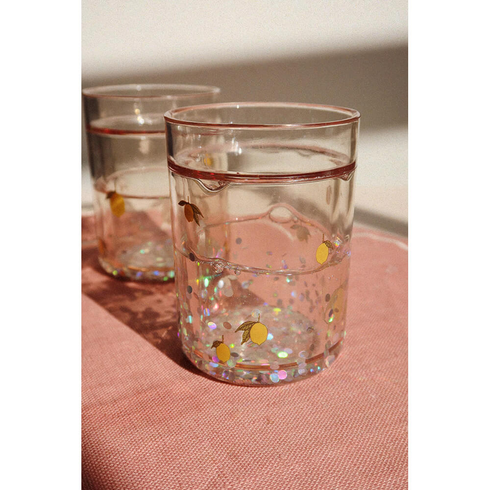 Konges Slojd - Glitzerbecher "Lemon", 2er Set